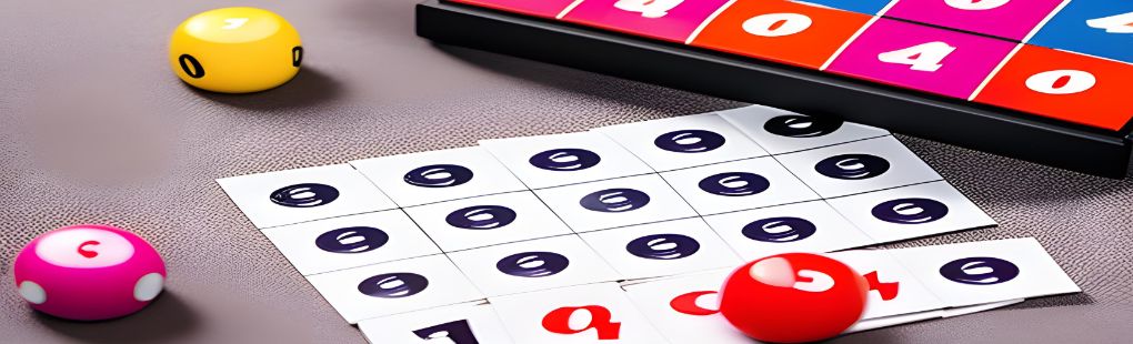 Cartón y bolas de bingo